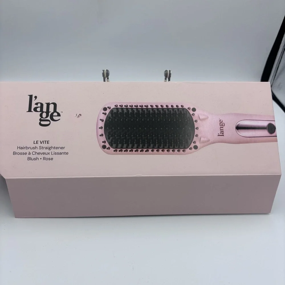 L'ange Le Vite Hairbrush Straightener NEW Pink Blush Thermal Ceramic Open Box